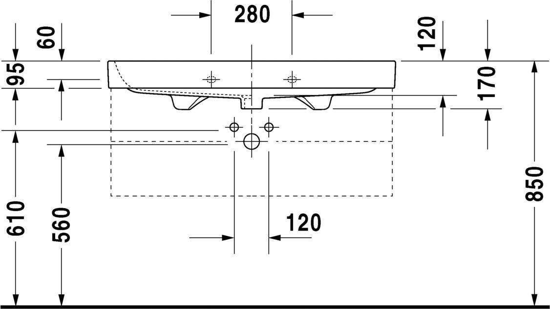 Lavabos Duravit Lavabo pour meuble Happy D.2 - 100 x 50,5 (2318100000)